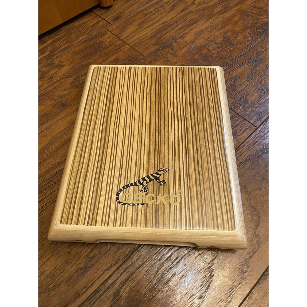 GECKO Travel Box Drum Percussion Instrument Zebra Wood New Without Box